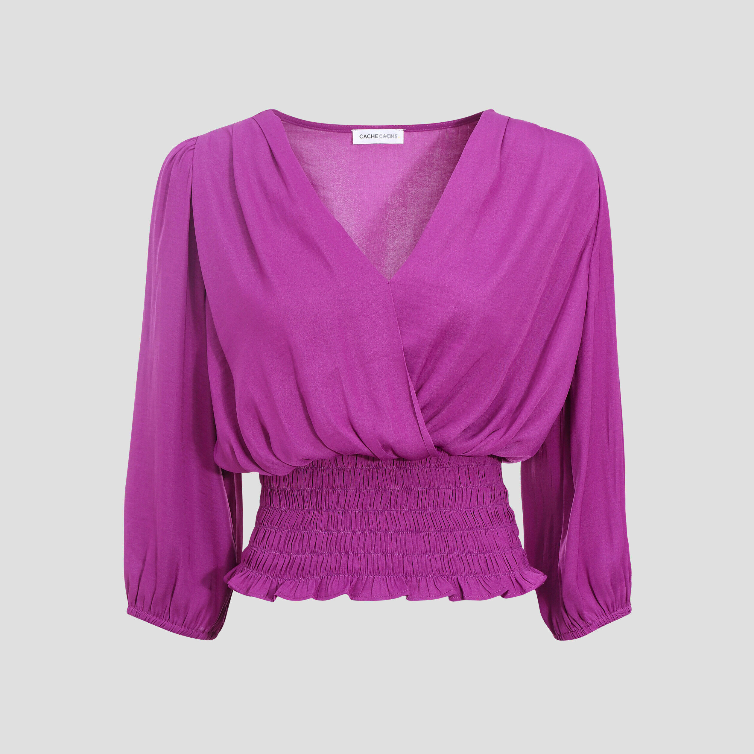 Blouse manches 3/4 violet femme | Cache Cache