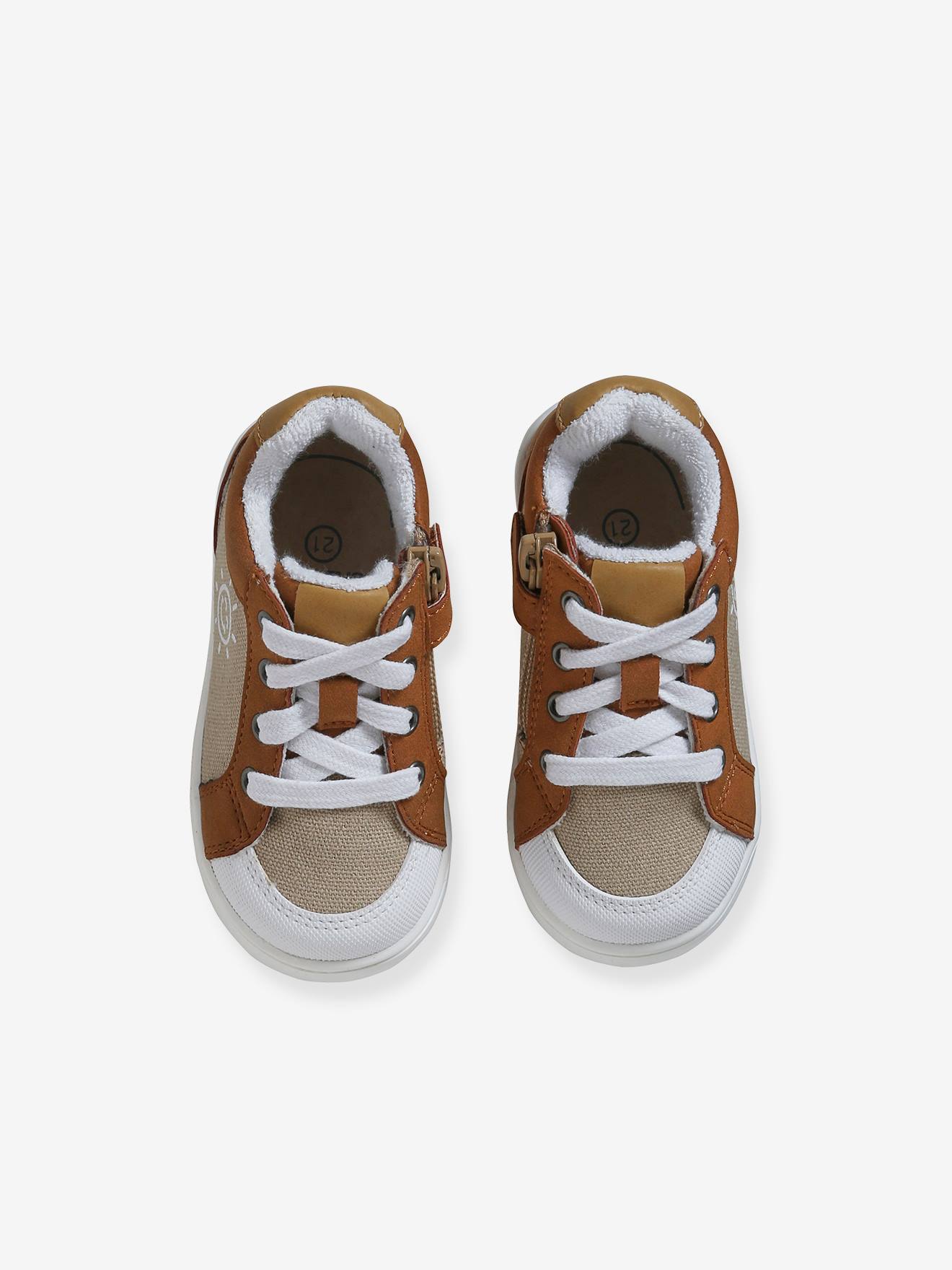 Vertbaudet Baby Sneakers mit Reißverschluss - beige