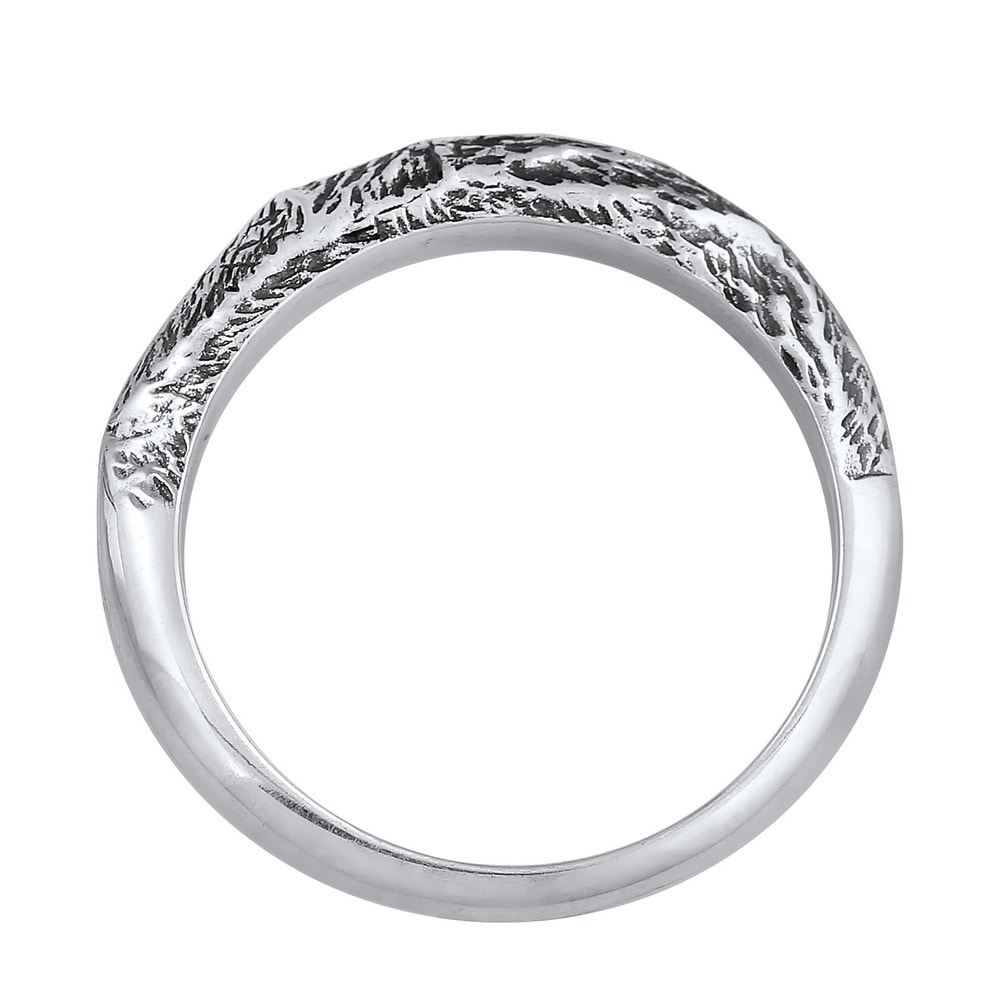 KUZZOI KUZZOI Bague Bague pour homme à anneau étroit d'aspect usagé Tendance solide en a Bague