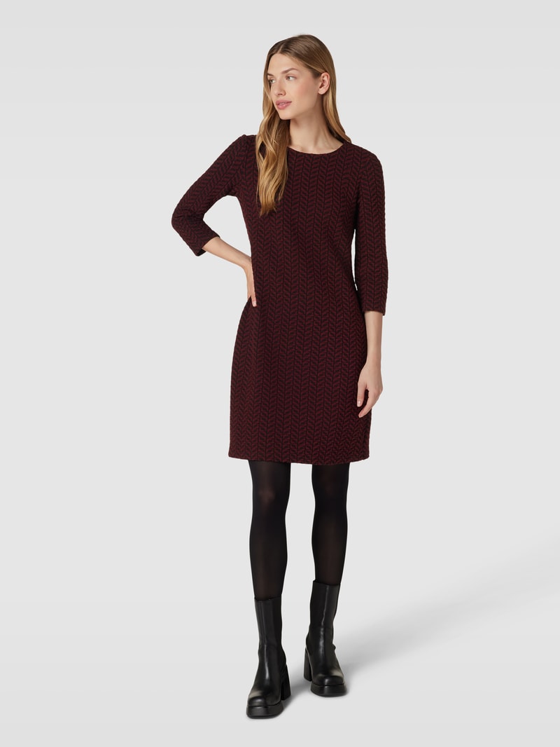 Minikleid mit Allover-Muster Modell 'Jacq Graph' in bordeaux rot