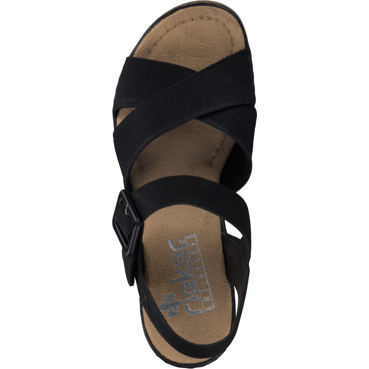 Rieker 67463, Plateau-Sandaletten, Damen, schwarz