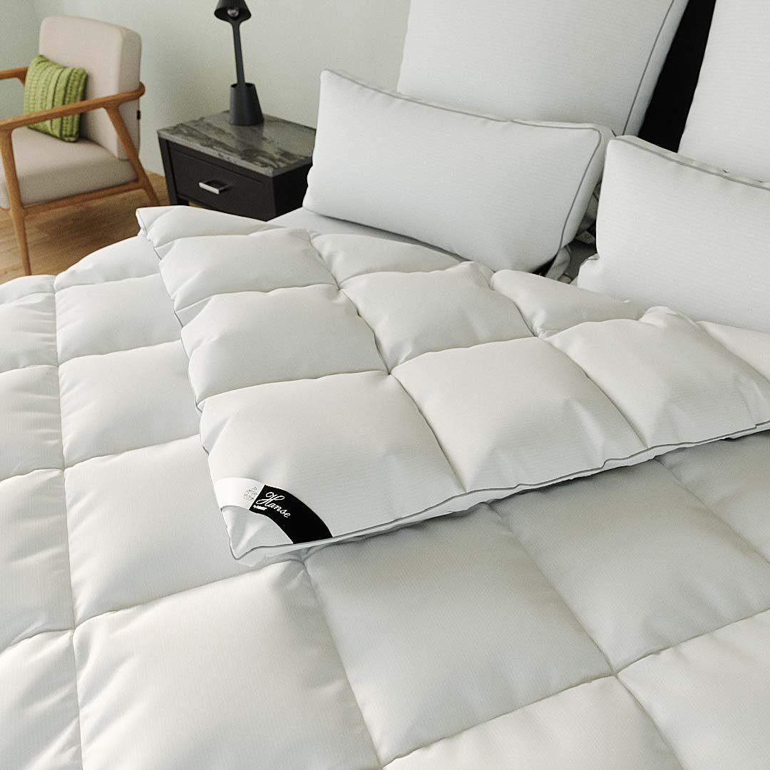 Bettdecke + Kopfkissen, RIBECO Bettenset Max, RIBECO, Füllung: 100% Polyester, Bezug: 100% Polyester, Faserdecke, Microfaser, vegan federfrei, 4er Set, 2 Decken + 2 Kissen