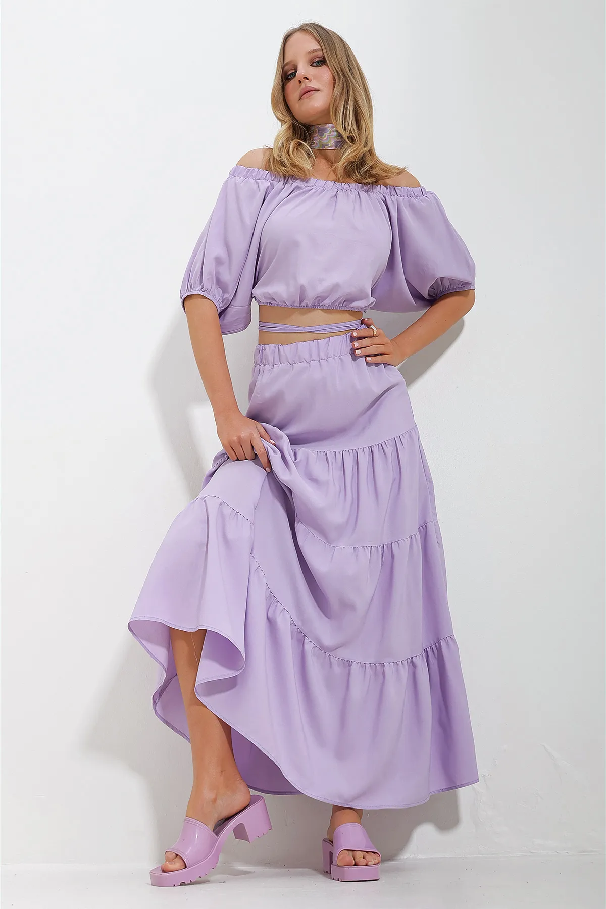 Trend Alaçatı Stili  Zweiteiler - Lila - Regular Fit