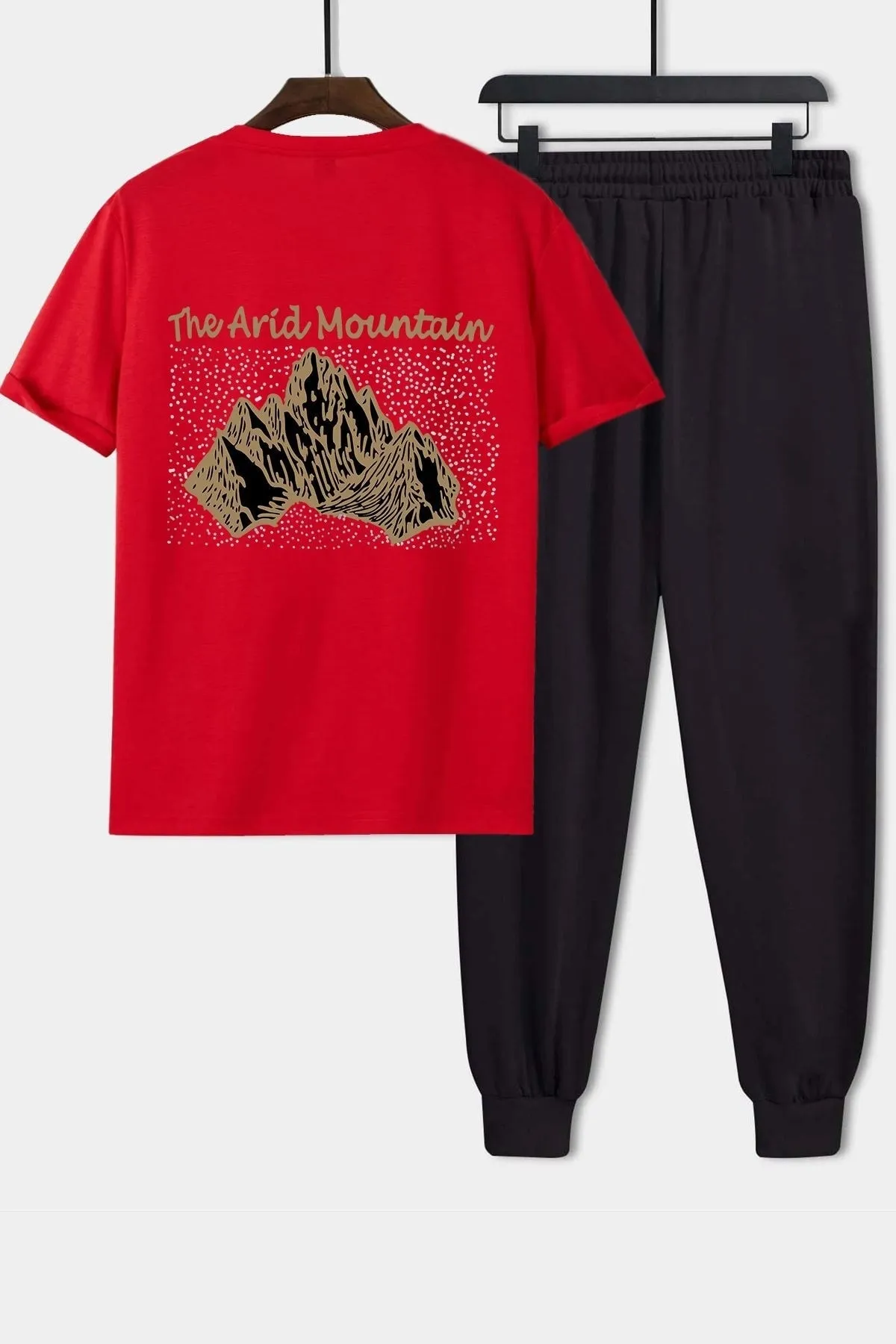 uyguntarz  Zweiteiliges Unisex-Trainingsanzugset mit Arid Mountain-Print