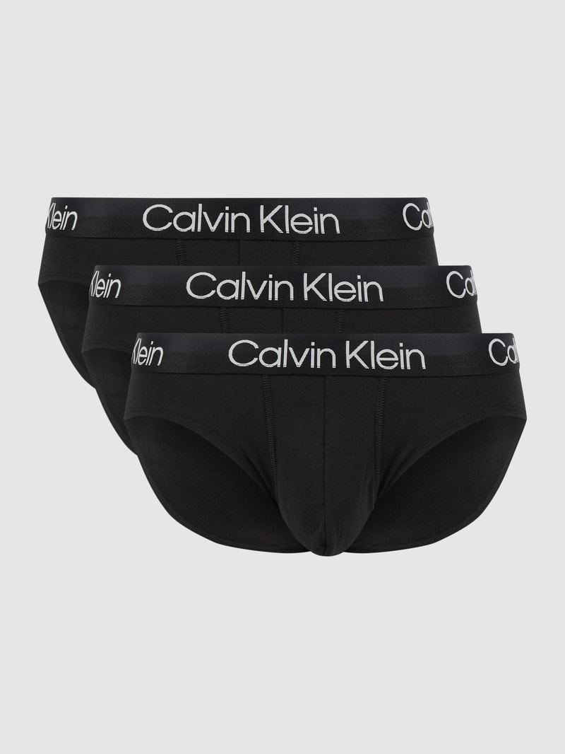 Slips mit elastischem Logo-Bund im 3er-Pack in schwarz