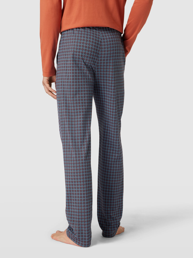 Pyjama-Hose mit Allover-Muster Modell 'REMIX SLEEP PJ' in dunkelrot