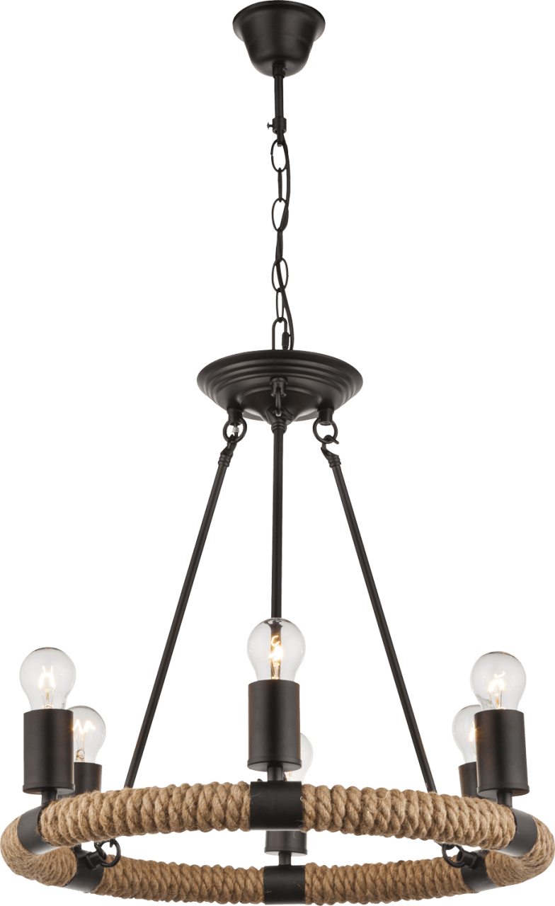 Globo Lighting - ULLEU - Hängeleuchte Metall schwarz, 6x E27