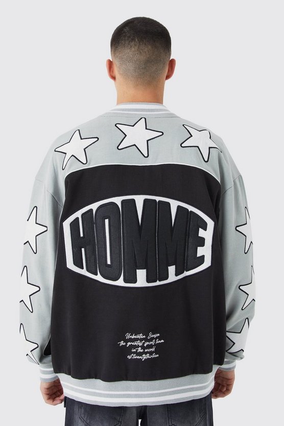 Oversize Jersey-Bomberjacke