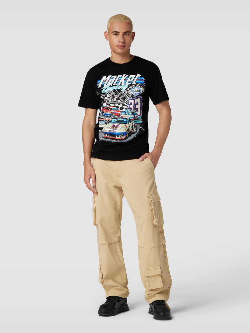T-Shirt mit Logo-Motiv-Print in schwarz