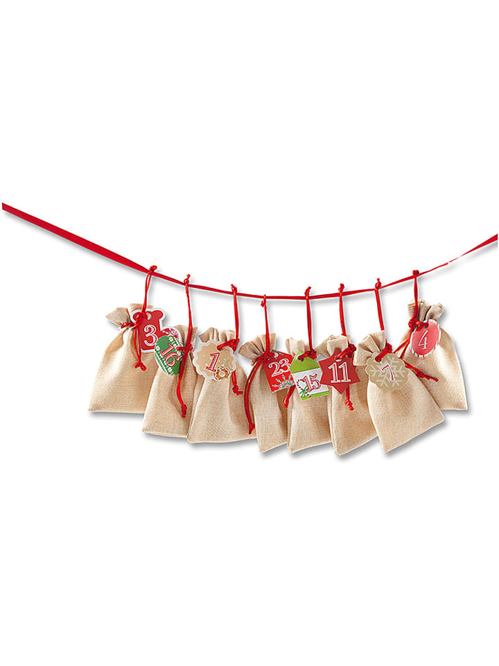folia PAPER Adventskalender in Natur/ Rot günstig kaufen onesize