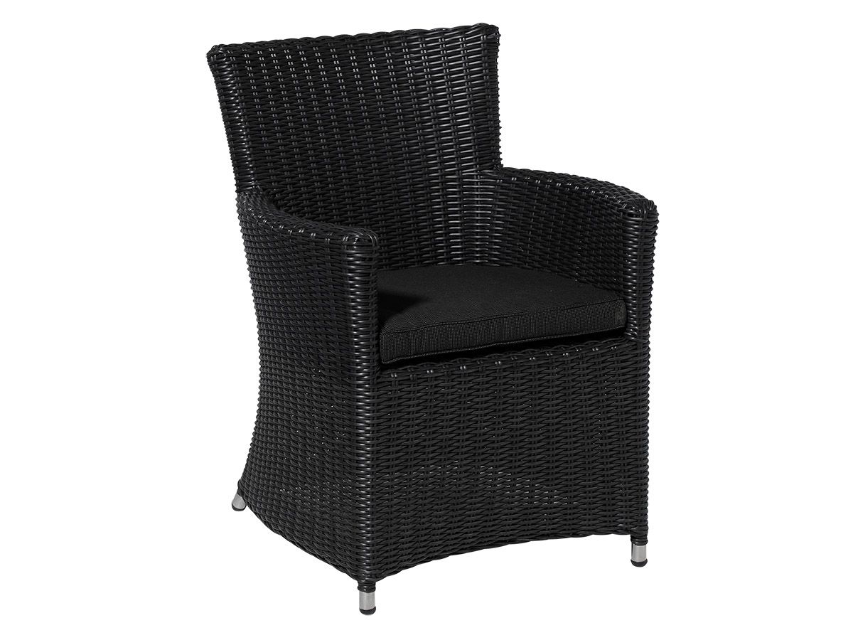 Madison Rib Black Wicker York Sitzkissen