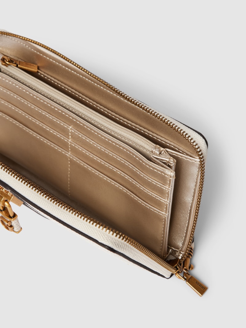 Portemonnaie mit Label-Details Modell 'GINEVRA' in stein