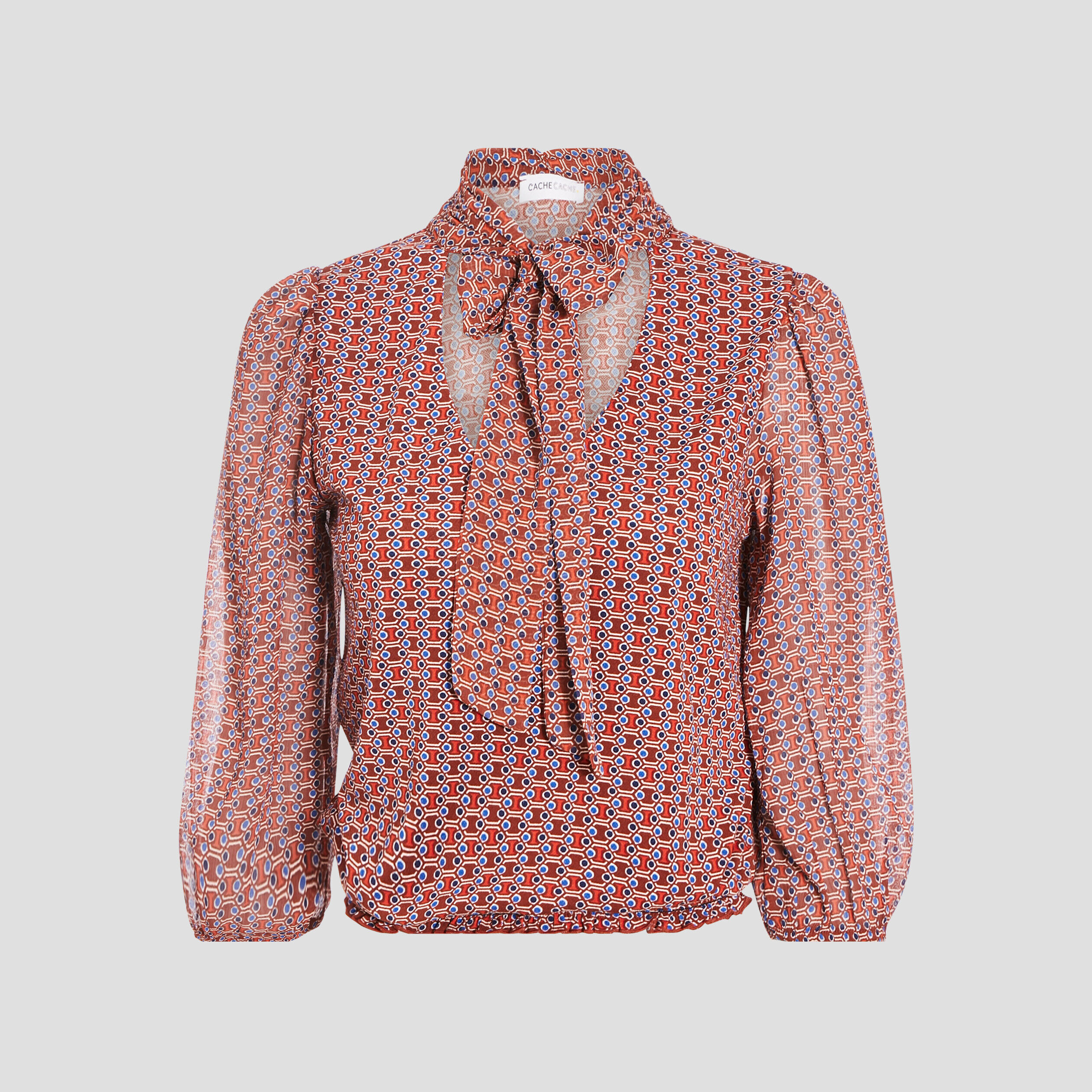 Blouse manches 3/4 marron femme | Cache Cache