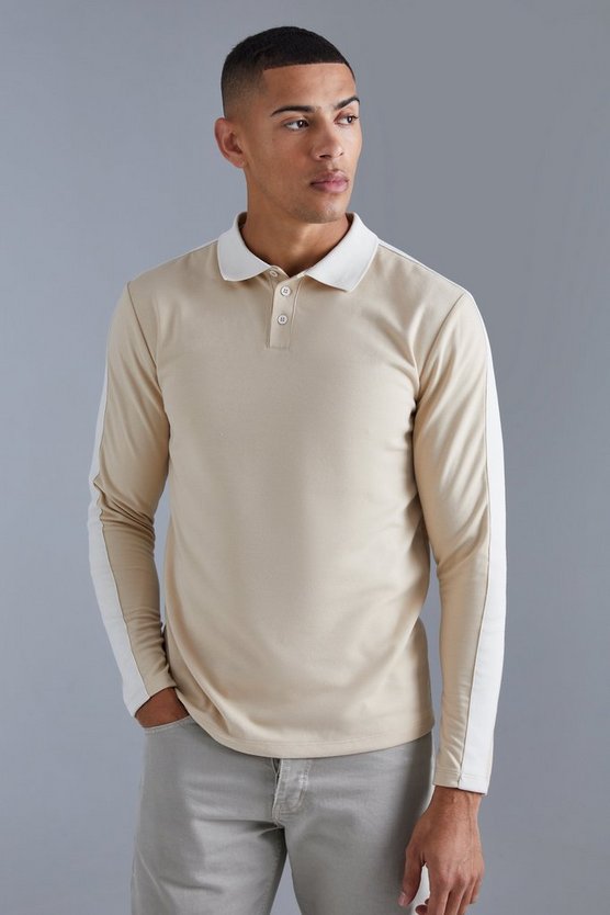 Langärmliges Slim-Fit Man Poloshirt