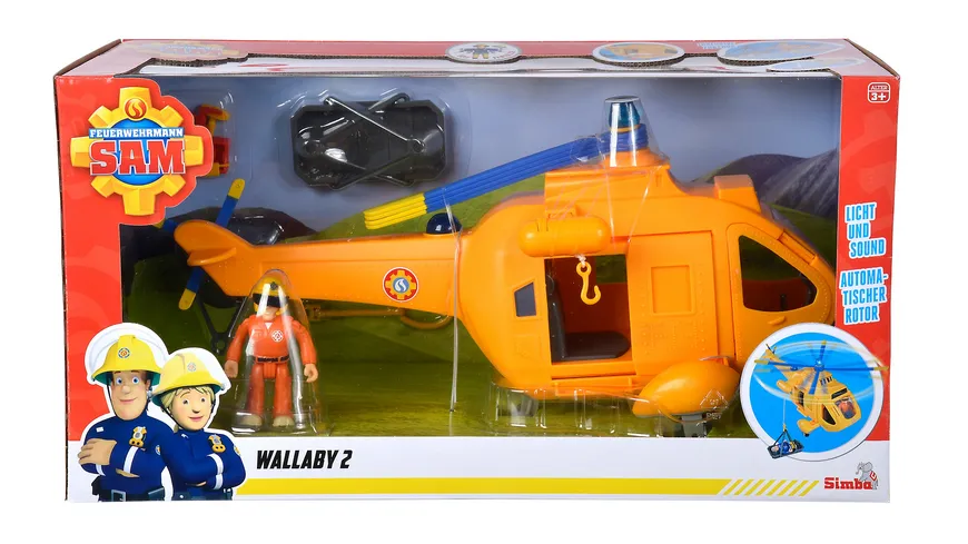 Simba 109252576 - Feuerwehrmann Sam - Hubschrauber Wallaby 2