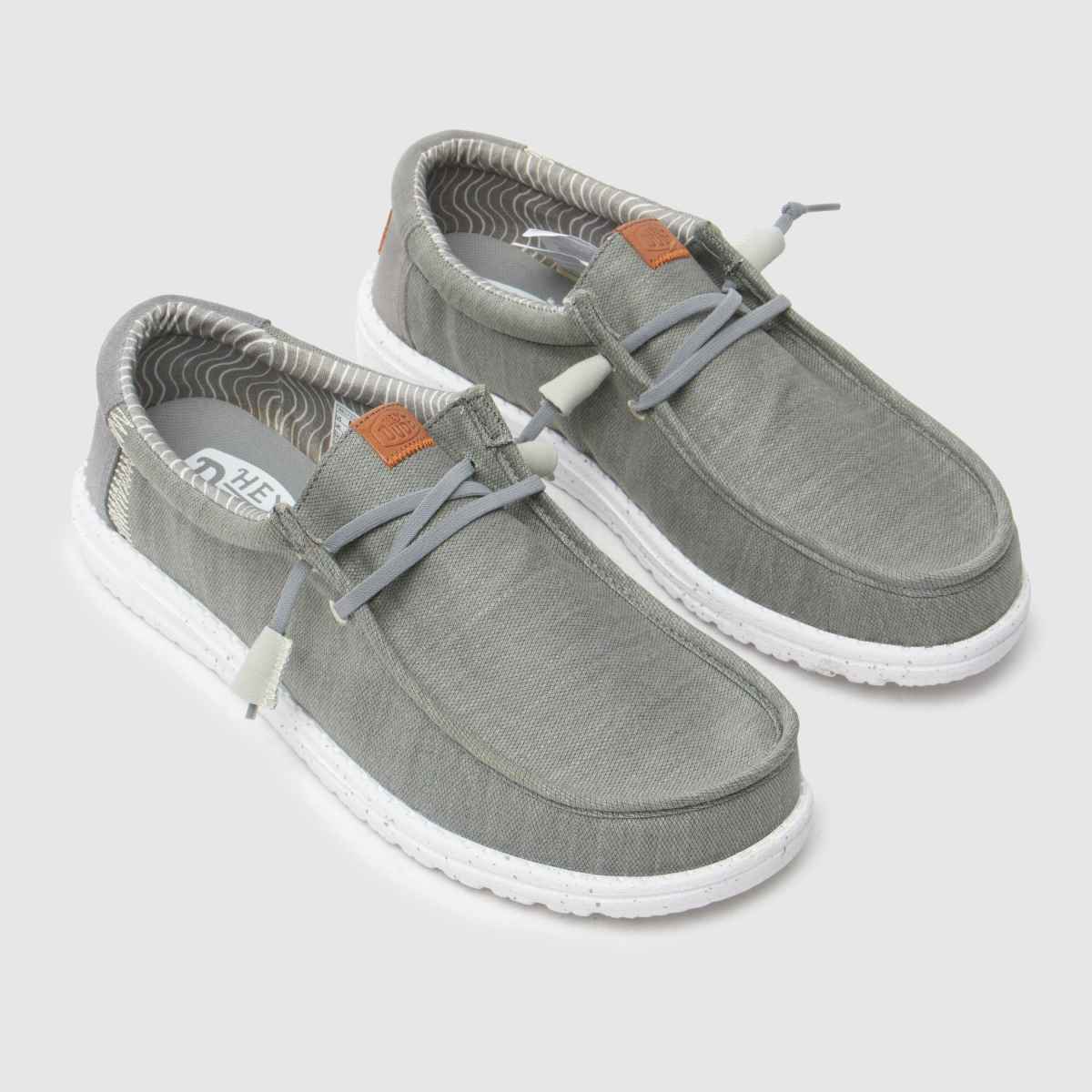 HEYDUDE – Wally – Ljusgrå, högkvalitativa basicsneakers
