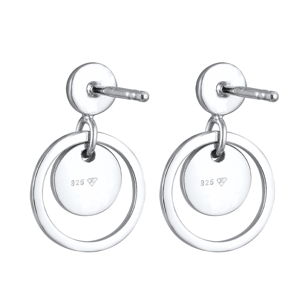 Elli Elli Boucles d'Oreilles Femmes pendentif d'oreilles rond plaquette géo tendance e Boucles d'oreilles