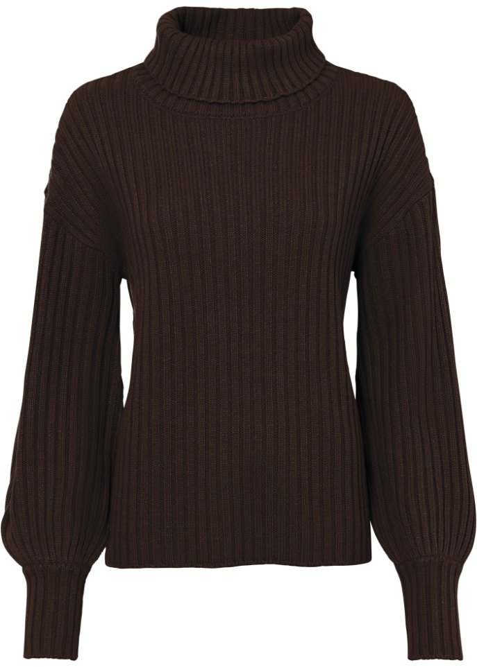 Ripppullover mit Ballonärmel