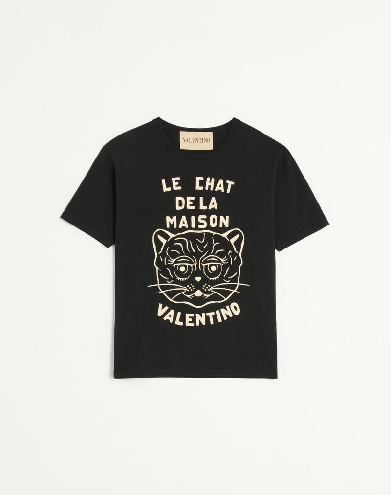 Camiseta de algodão com estampa Le Chat De La Maison