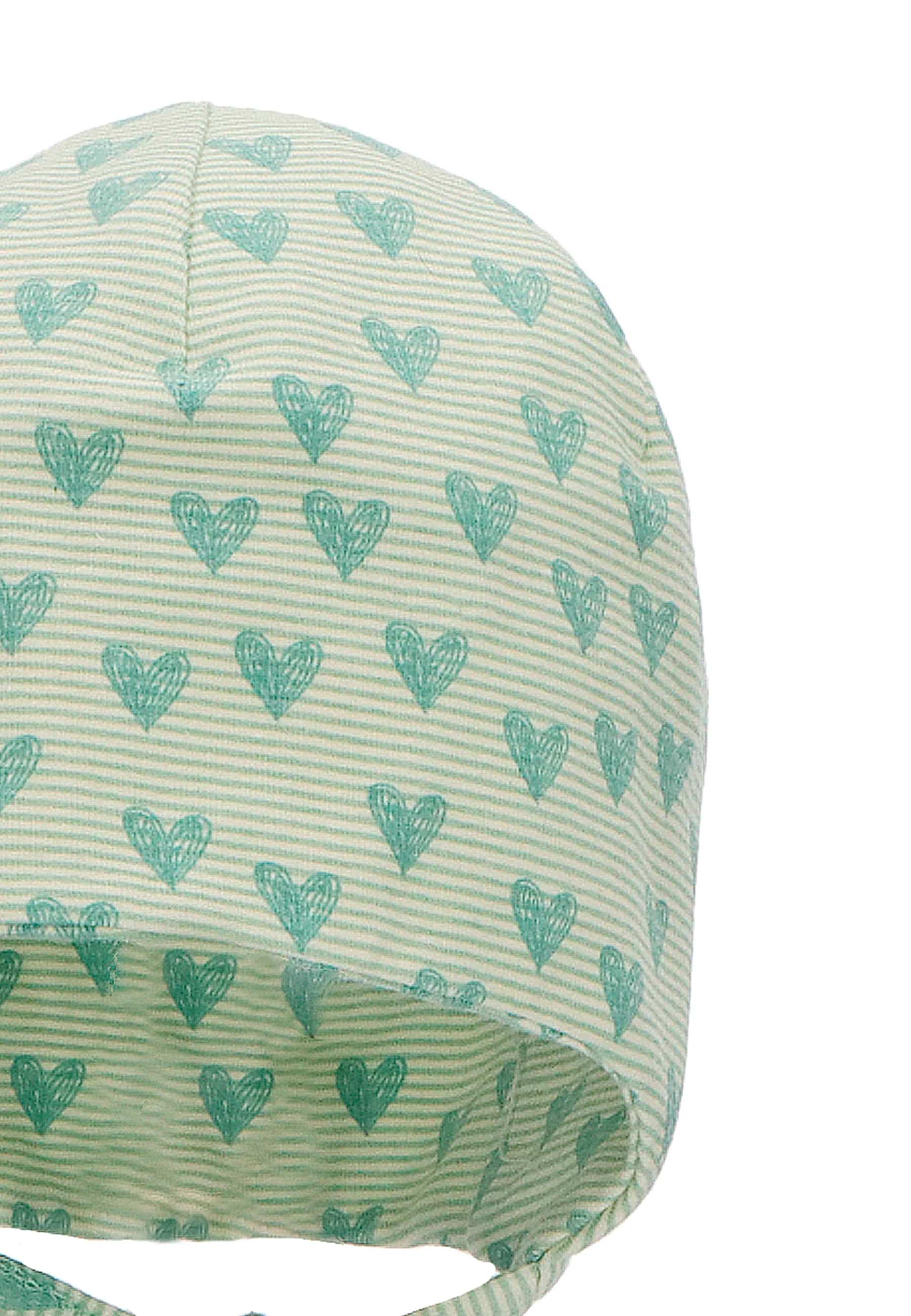 Beanie mit Herzen Print aus Jersey (Bio),Bindeband