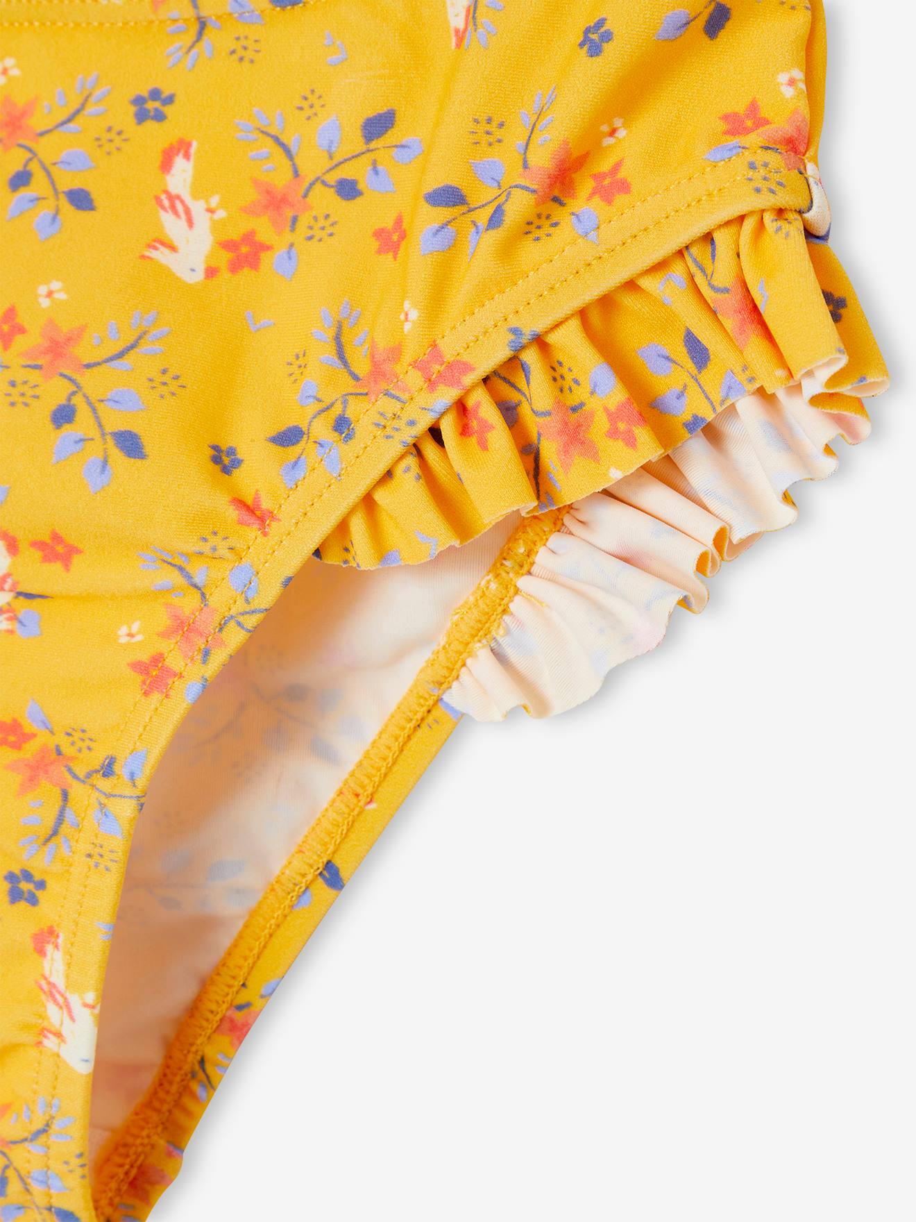 Maillot de bain 2 pièces fille jaune