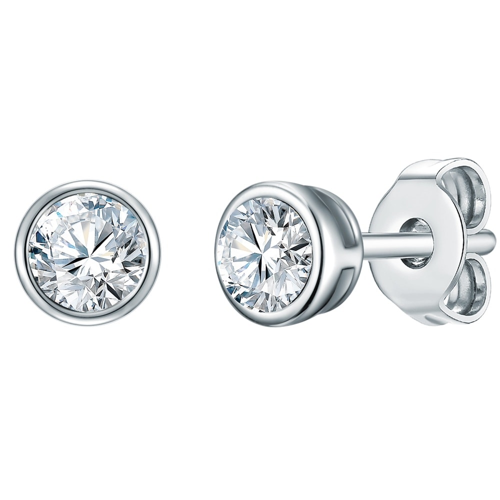 Trilani Puces d'oreille en diamant Argent sterling Lab Grown Diamond en Argent Boucles d'oreilles