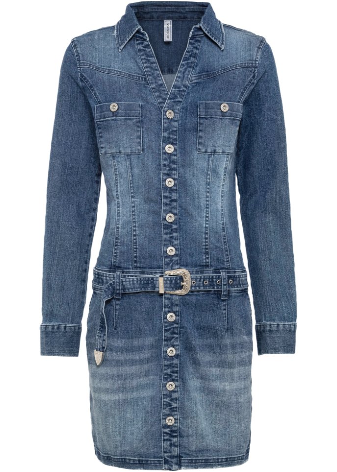 Jeans Kleid mit Gürtel