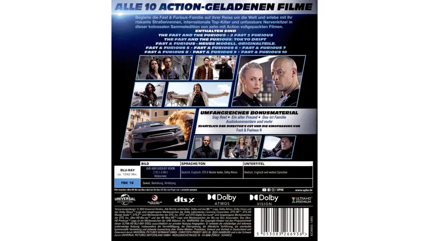 Fast & Furious - 10-Movie-Collection  [10 x 4K Ultra HD]
