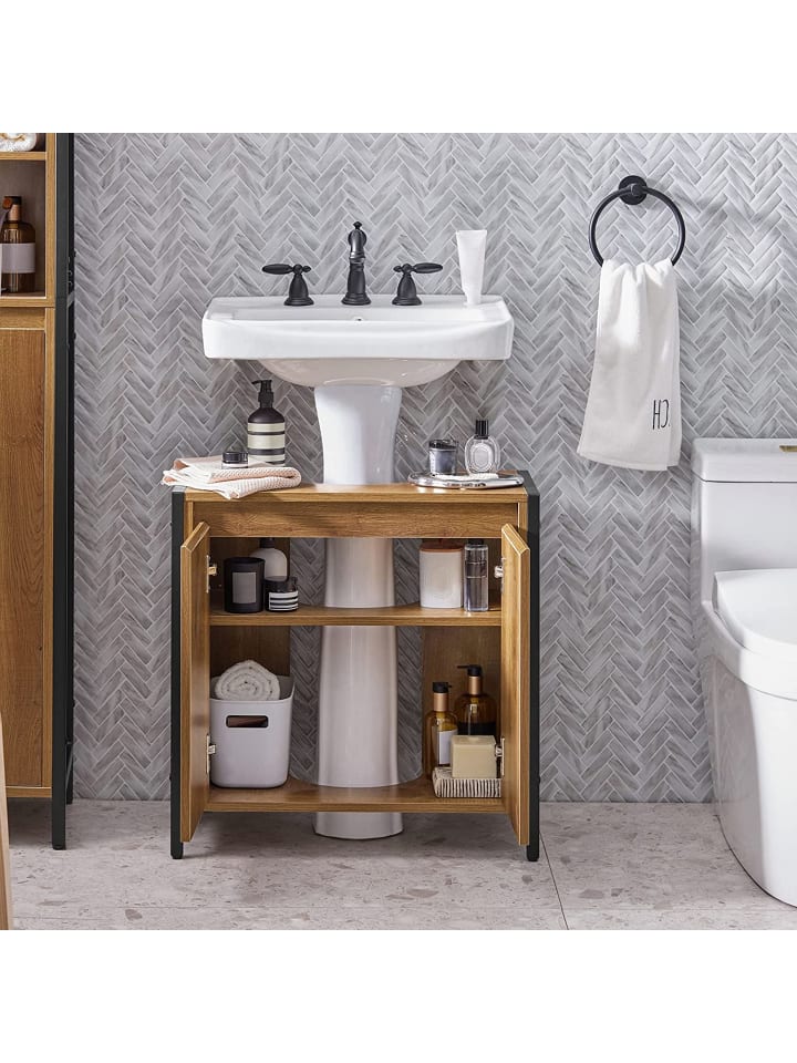 SoBuy Waschbeckenunterschrank in Braun - (B)60 x (H)60 x (T)30cm günstig kaufen onesize