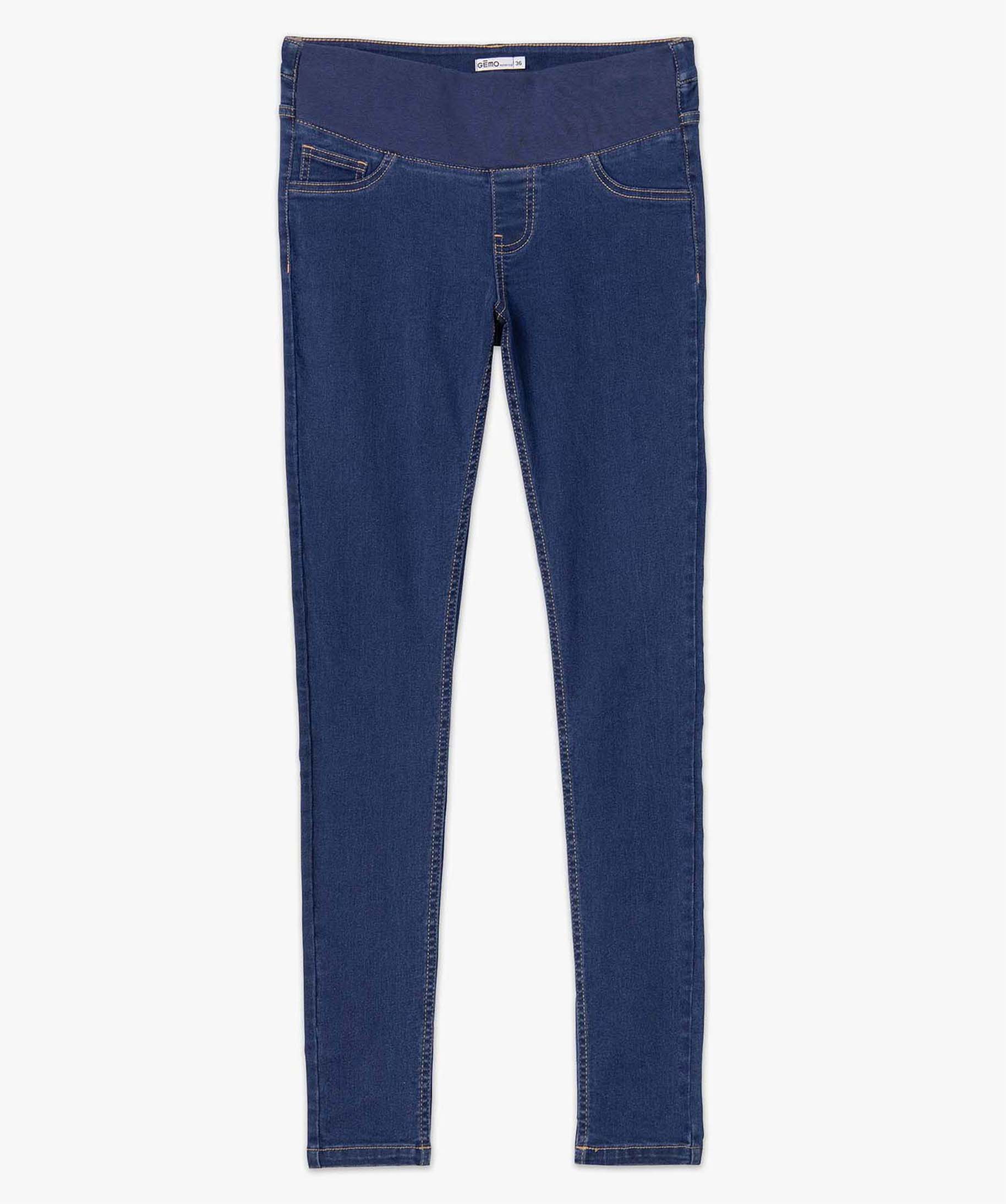 Jean de grossesse coupe Skinny avec bandeau bas stone | GEMO