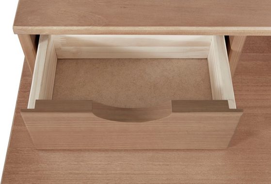 INOSIGN Schreibtisch Gava, aus massiven Kiefernholz, mit praktischen Griffmulden, Breite 140 cm