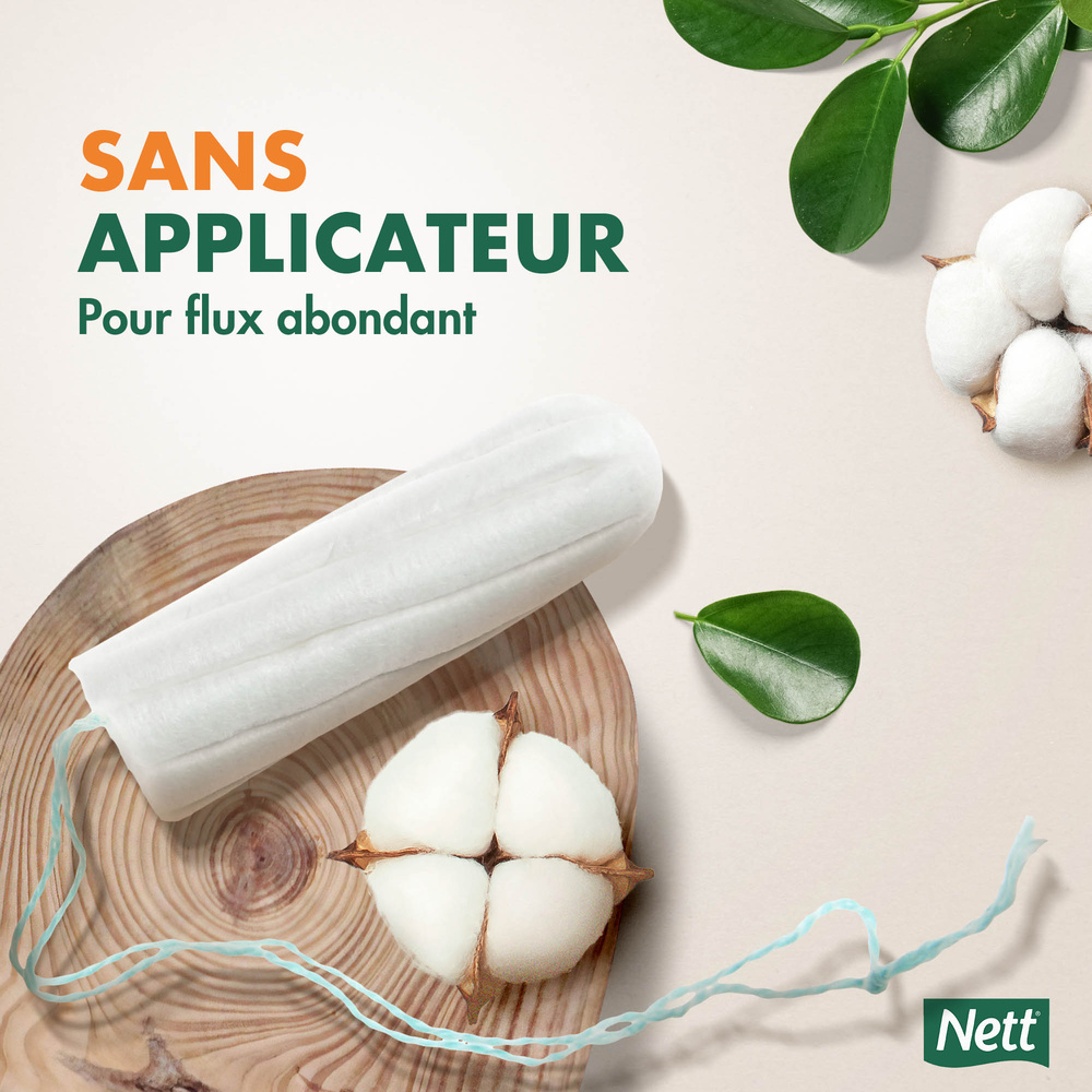 nett Boite de 16 Tampons en Coton Bio avec Applicateur Super 16 Unités Tampon