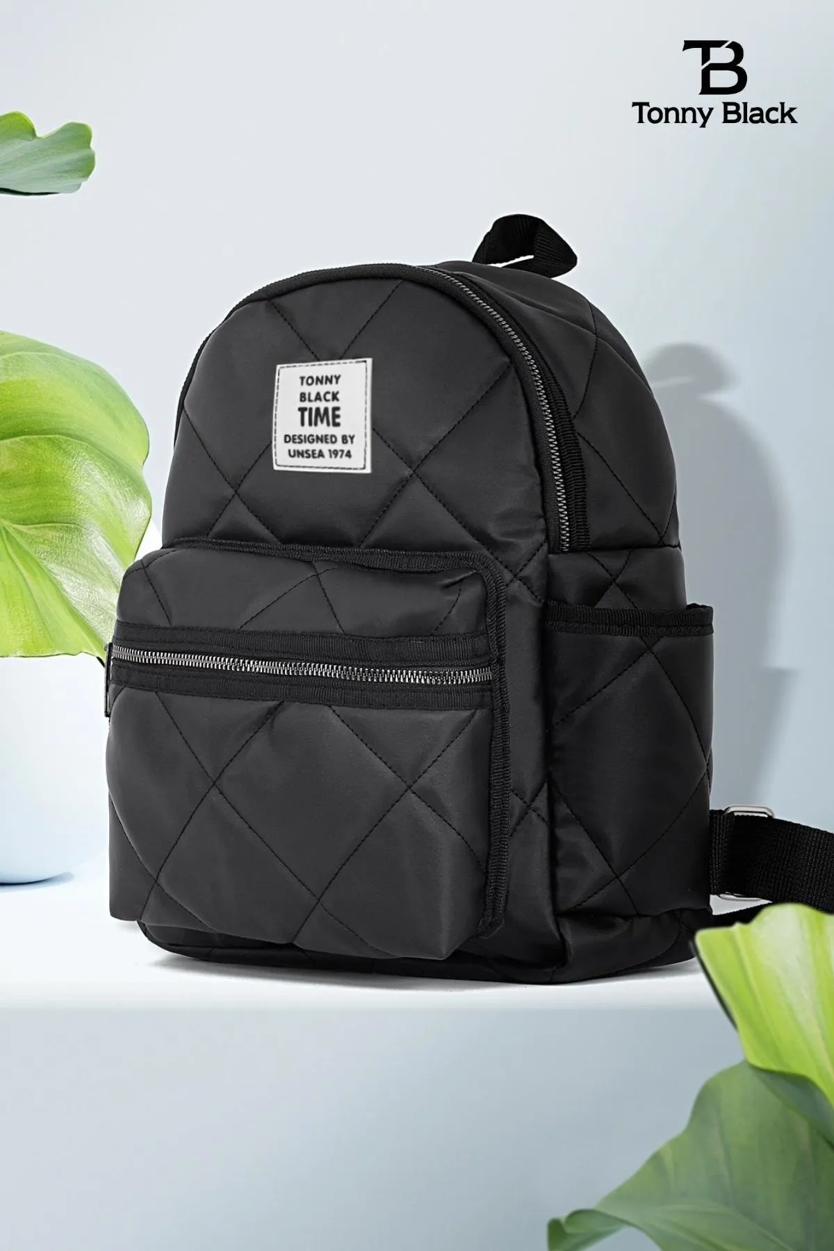 Tonny Black  Original Damen-Rucksack mit großem Volumen, Komfortmodell, 4 Fächer, für Reisen, Schule, Sport und den täglichen Gebrauch