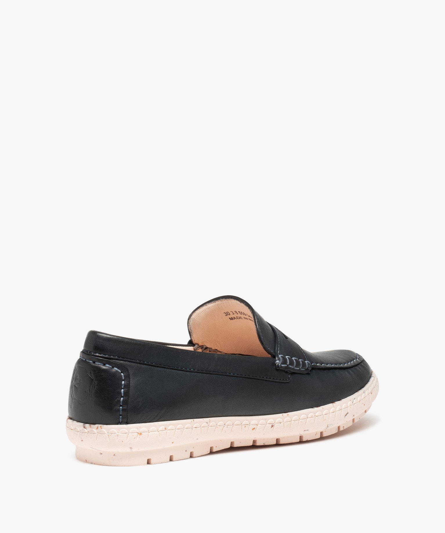 Mocassins femme dessus cuir uni et semelle crantée marine | GEMO
