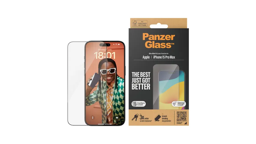 PanzerGlass SP iPhone 15 Pro Max UWF m. Applikator