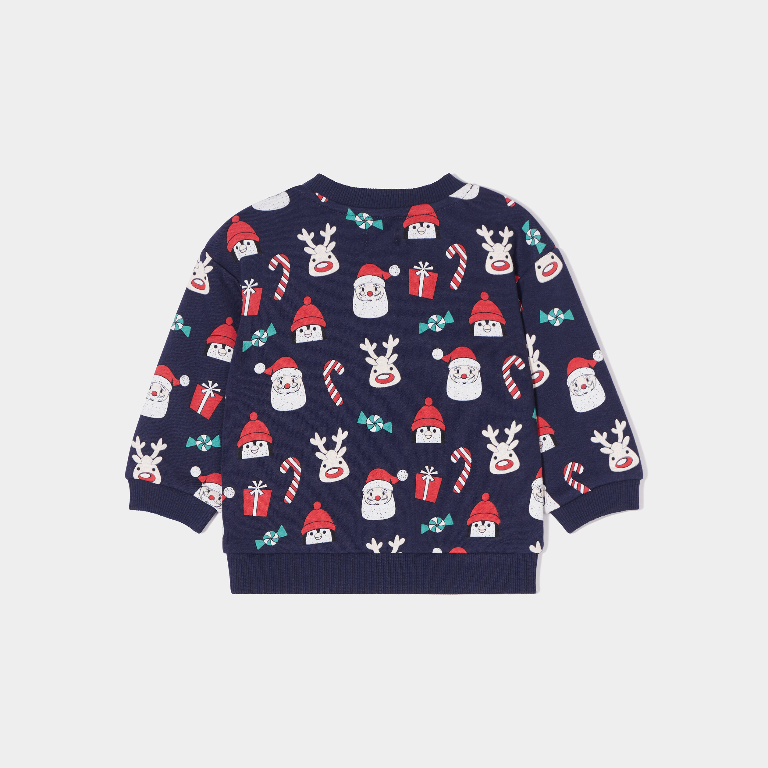 Sweat épaule boutonnée col rond bleu marine bébé garçon | La Halle