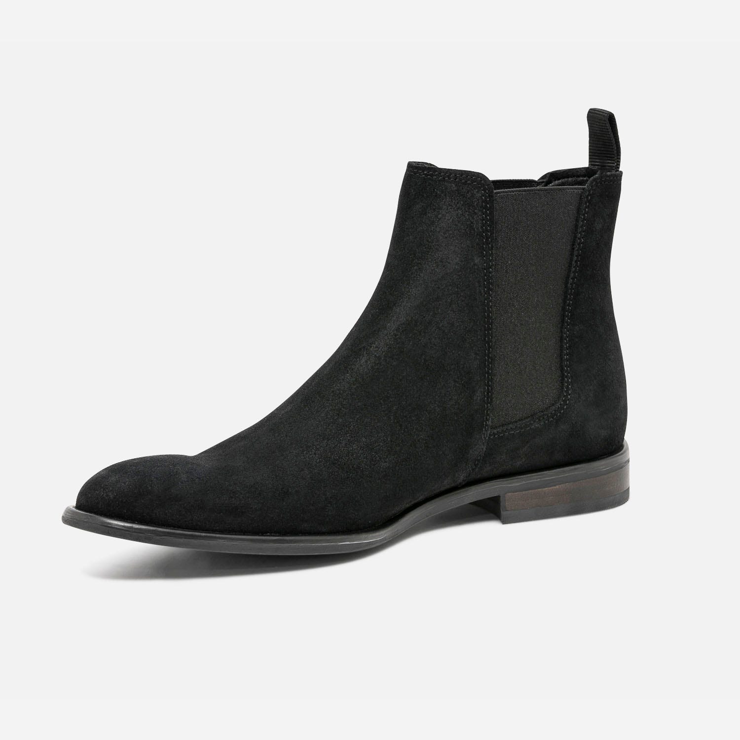 Chelsea boots noir éco-conçu en cuir velours