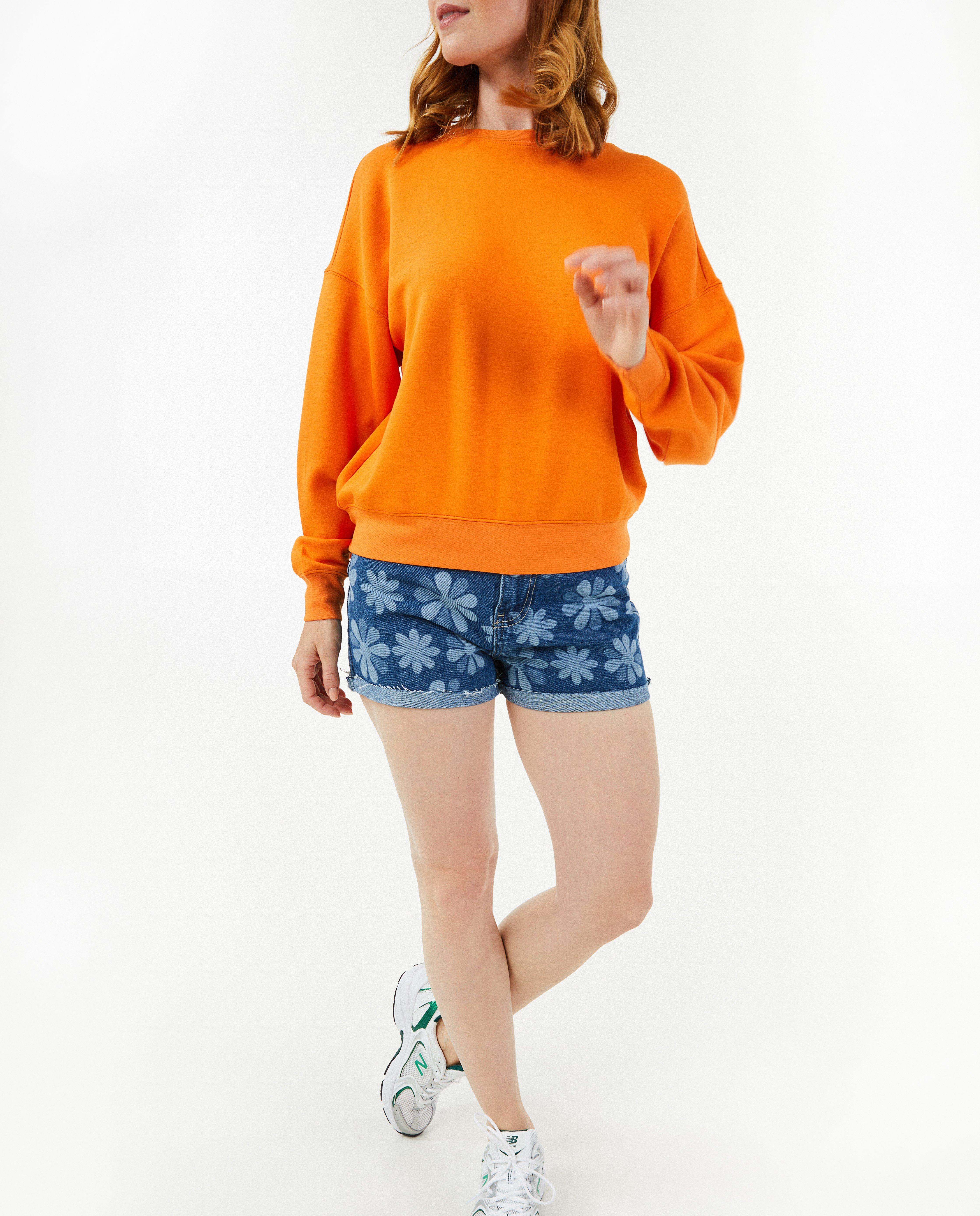 Pantaloni scurți OVS din denim cu imprimeu floral albastru deschis