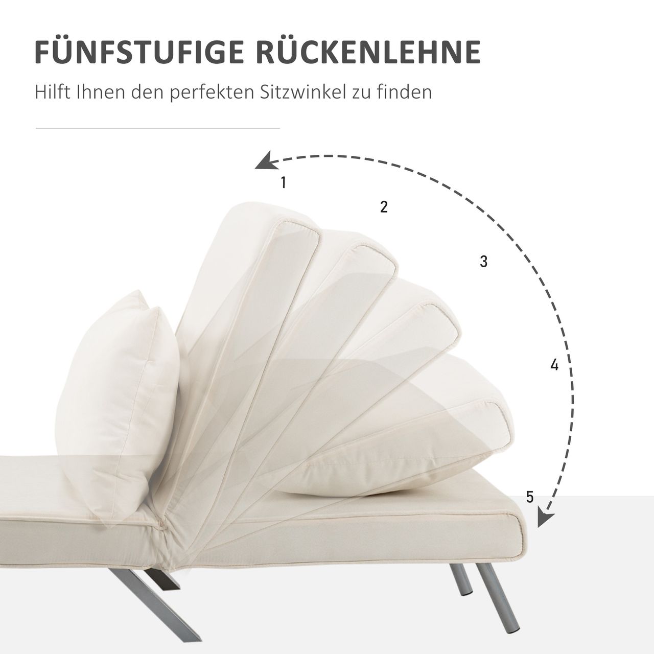HOMCOM 3-in-1 Schlafsofa mit Armlehne Schlafsessel Klappbett Chaiselongue