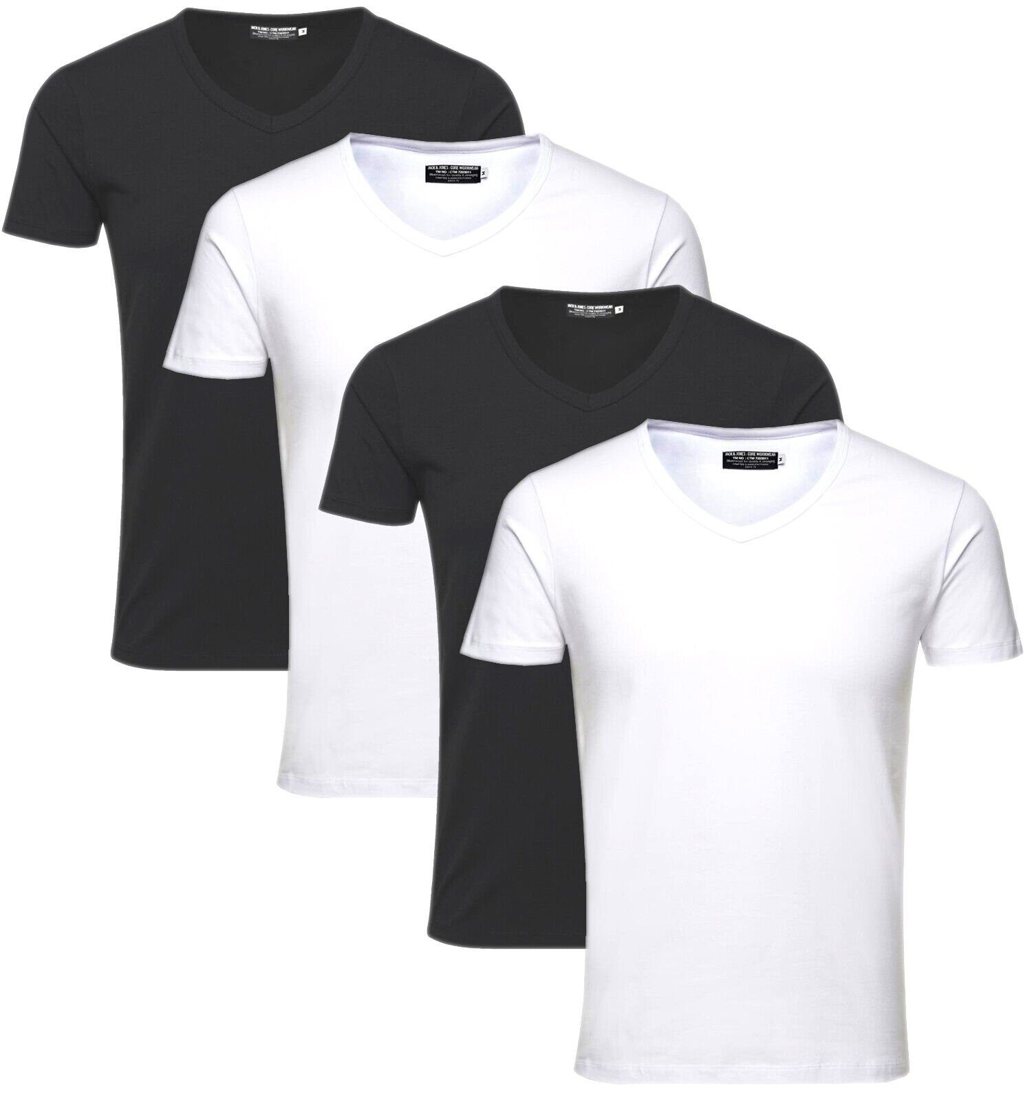 Jack & Jones T-Shirt (Spar Set, 4er-Pack) Basic Shirts, mit V-Ausschnitt