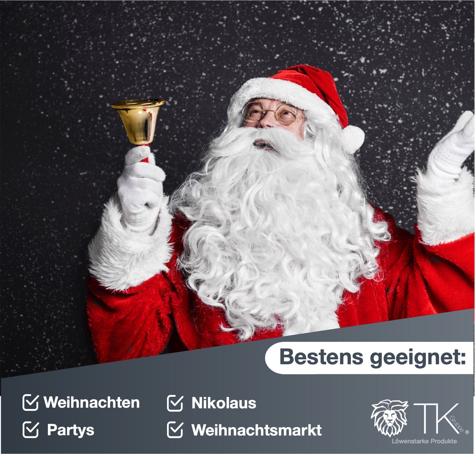 TK Gruppe Glocke 2x Weihnachtsglocke Nikolausglocke, Gold Glocke - Accessoire, 2-St.