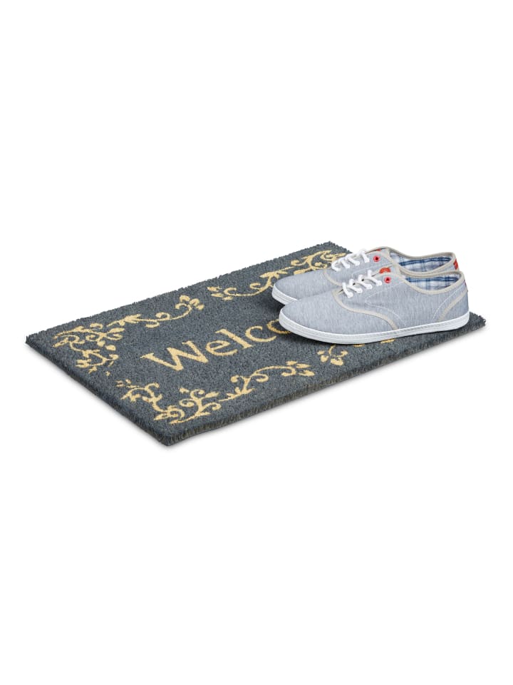 relaxdays Fußmatte Welcome in Schwarz - (B)60 x (T)40 cm günstig kaufen onesize
