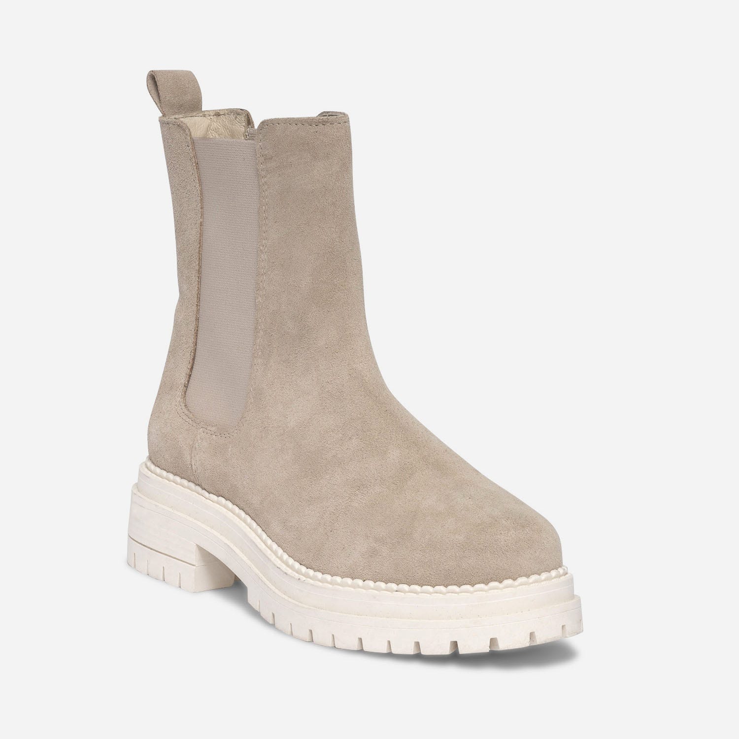Chelsea boots TEXTO beige en cuir velours