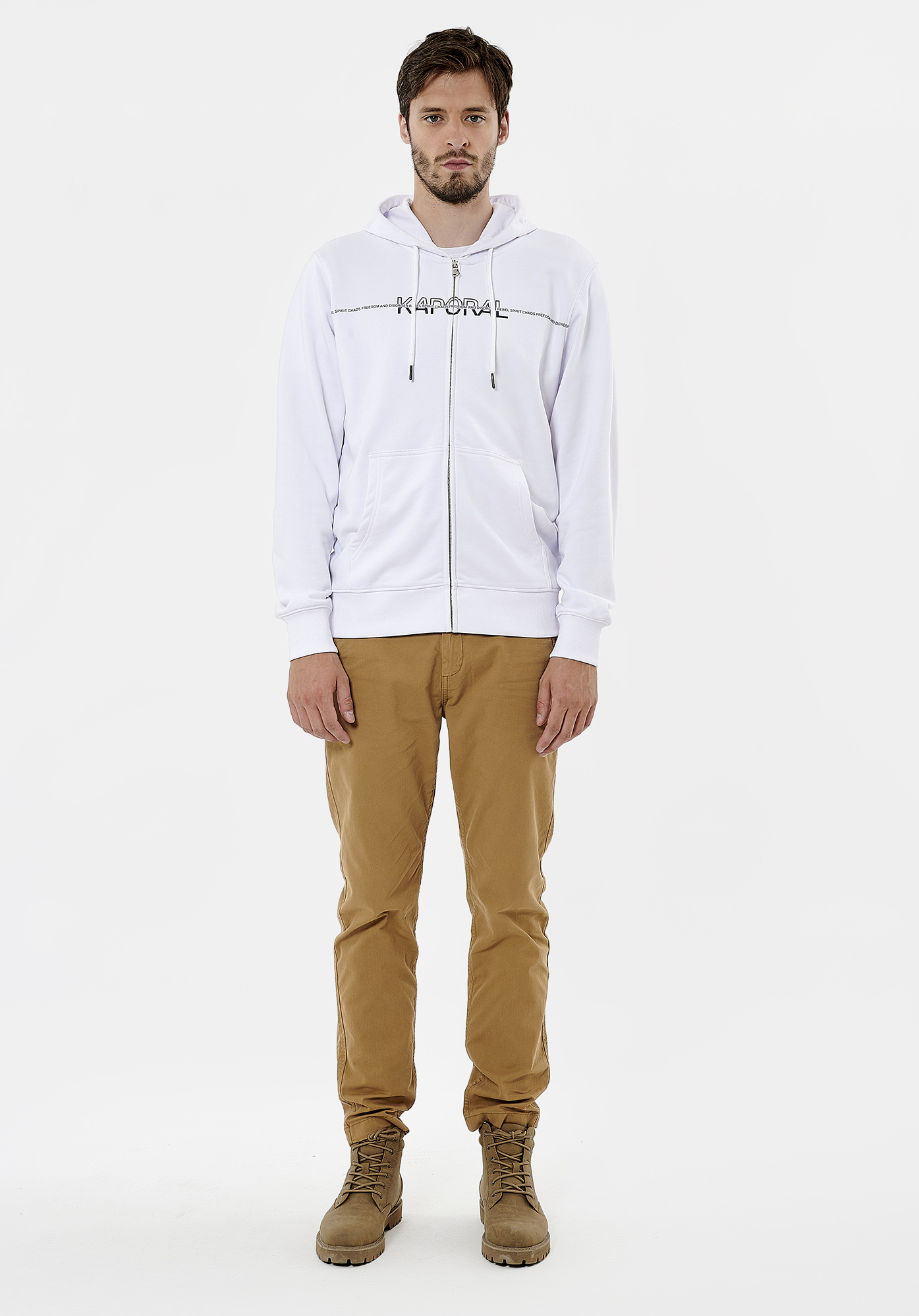 ROLAN  Sweat zippé blanc homme