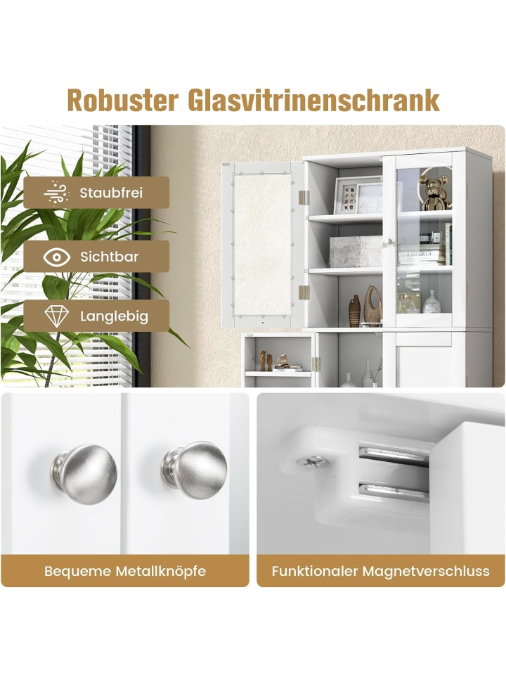 COSTWAY Küchenschrank 162cm in Weiß günstig kaufen onesize