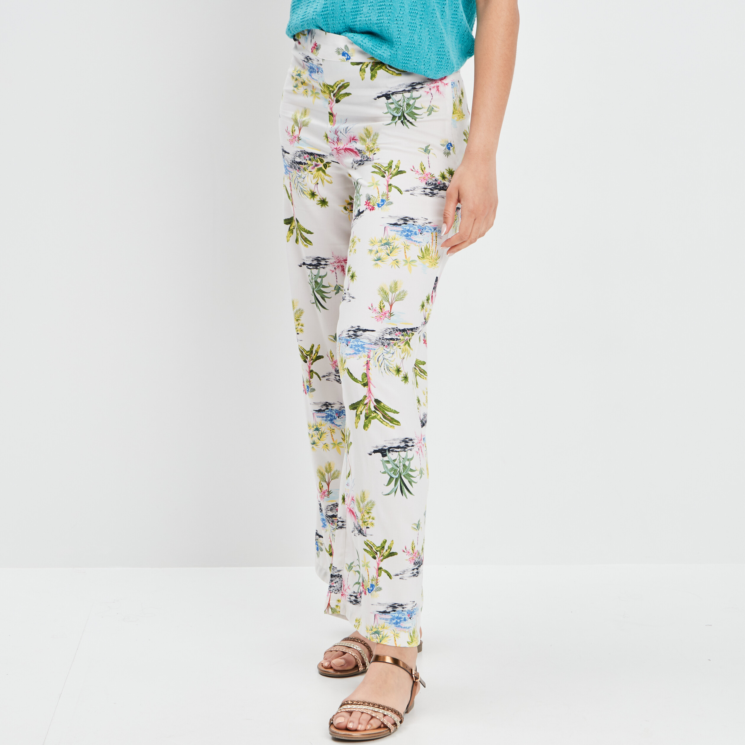 Pantalon large multicolore femme | La Halle