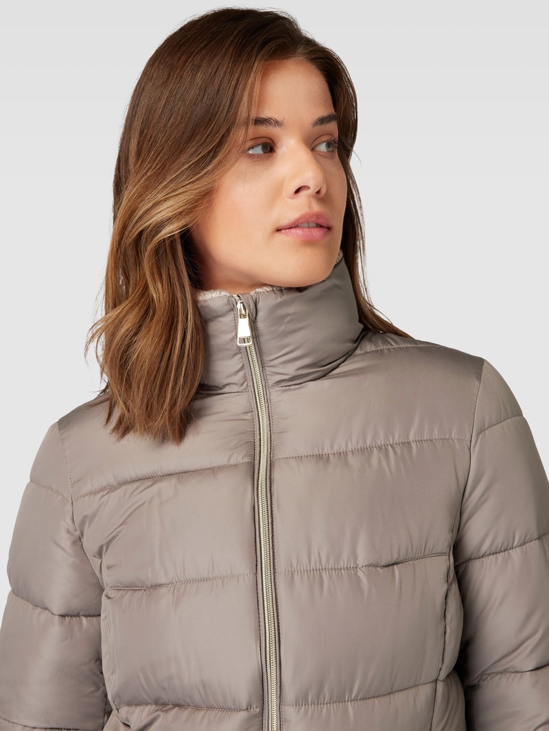 Steppjacke mit Zweiwege-Reißverschluss in taupe