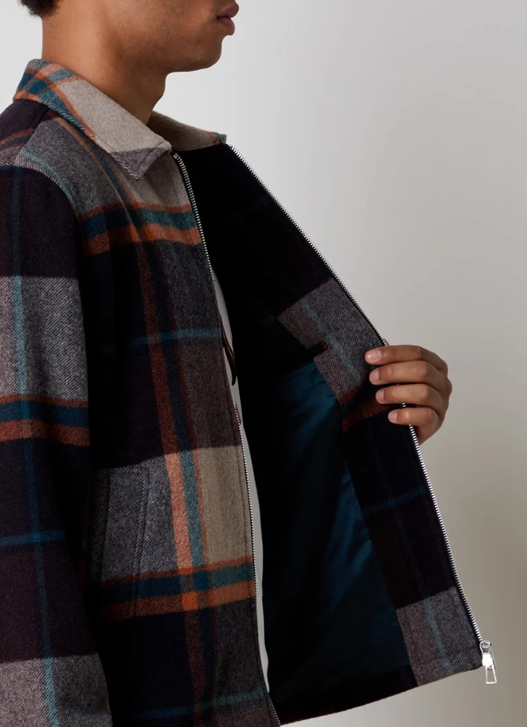 PS Paul Smith Harrington jacket in wool blend with checked design