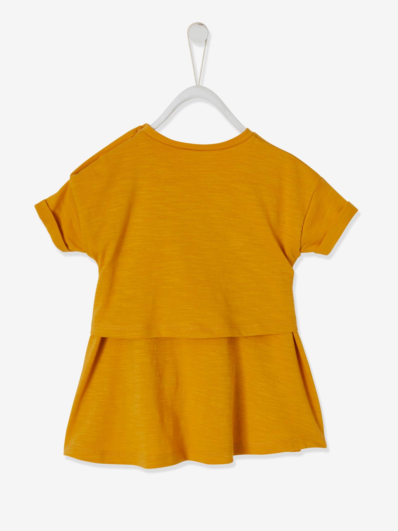 Robe noeud bébé 2 en 1 jaune épicé