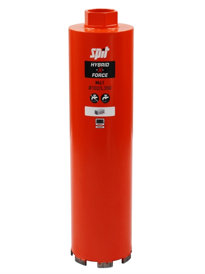 Spit Accessories 654719 HYBRID-X-FORCE gyémántfúró száraz és nedves M41 D.162X350